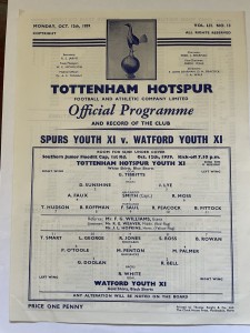 Tottenham Youth v Watford Youth, Southern Junior Floodlit Cup, 1959/60 for sale on Ebay