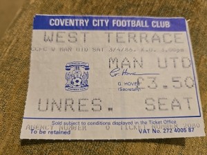 original Match Ticket Coventry City v Manchester United 1986 for sale on Ebay