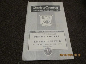 DERBY COUNTY  v  LEEDS UNITED    1953/4  MARCH 13th for sale on Ebay
