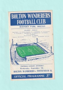 1960-1961 LEAGUE DIVISION 1 : BOLTON WANDERERS v TOTTENHAM / SPURS 7TH SEPTEMBER for sale on Ebay