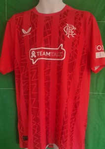 Rangers FC pro issue pink away goalkeeper shirt  2024/25  large no 1 Butland  for sale on Ebay