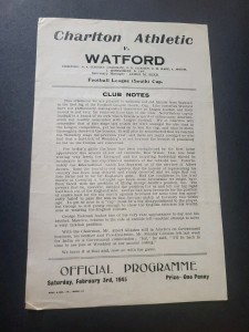 Charlton Athletic v Watford Football League (South) Cup (NB) 1944/45 F/Post for sale on Ebay