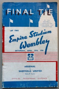 1936 Arsenal v Sheffield United FA Cup Final at Wembley for sale on Ebay