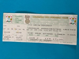 UNUSED Ticket Coventry City v Manchester United 1995 1994/95 Premier League for sale on Ebay