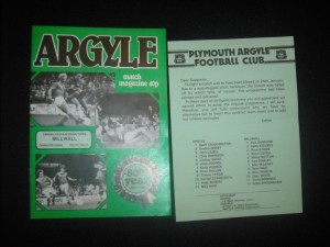 PLYMOUTH ARGYLE  V  MILLWALL (DIV 3) 24-1-84 POSTPONED + RARE UPDATE INSERT 20/3 for sale on Ebay