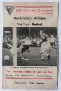 Dunfermline Athletic v Sheffield United First Floodlight Match 26th October 1959 for sale on Ebay