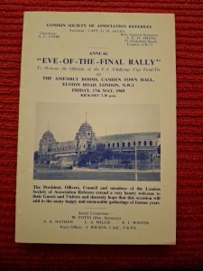 'Eve of the Final Rally' programme.  17/5/1968  Everton v WBA.  Referees Assoc for sale on Ebay