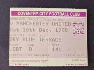 original Match Ticket Coventry City v Manchester United 1988 for sale on Ebay