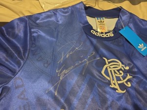 Paul Gascoigne Signed Rangers Football Top 1998/1999 Genuine Signature & COA for sale on Ebay