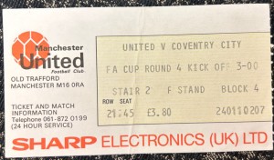 Manchester United V Coventry City FA Cup Match Ticket Stub 1984 1985 Football for sale on Ebay