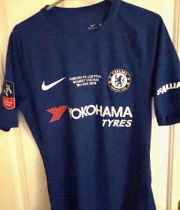 chelsea Nike  home match issue  2018 Emirates Fa cup final shirt  Hudson -Odi  for sale on Ebay