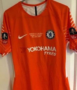 Chelsea goalkeeper Dri fit shirt match issue Emirates cup final 2018 Eduardo  for sale on Ebay