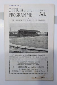 St Mirren v Nottingham Forest 1959 Friendly for sale on Ebay