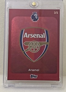 Rare Red 2025-26 Topps Premier League SP Red Refractor Arsenal Team Badge 3 /5 for sale on Ebay