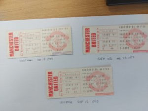 3 MANCHESTER UNITED HOME STUBS 1973. RELEGATION for sale on Ebay