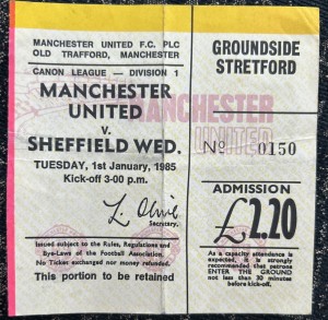 Manchester United V Sheffield Wednesday Match Ticket Stub 1984 1985 Football for sale on Ebay