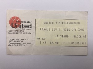 Rare 1st Game Of 1980/81 Season Manchester United v Middlesbrough Match Ticket. for sale on Ebay