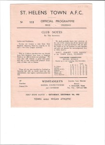 1950/51 ST HELENS TOWN v NEW BRIGHTON RESERVES 25th November 1950 for sale on Ebay