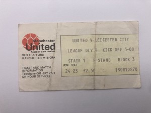 Sept 13th 1980 Manchester United v Leicester City Match Ticket. for sale on Ebay