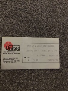 Manchester United v West Ham United Ticket Stub 1976/77 for sale on Ebay
