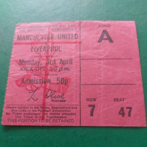 RARE MANCHESTER UNITED v LIVERPOOL DIVISION ONE FOOTBALL TICKET APRIL 1972 for sale on Ebay