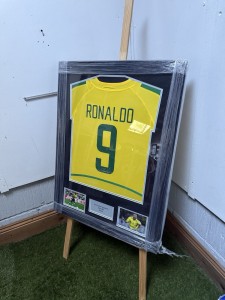 Framed Ronaldo R9 SIGNED Brazil Shirt With COA for sale on Ebay