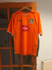 Plymouth Argyle Away Orange Shirt Lovely Condition Just A Couple Of Marks On Log for sale on Ebay
