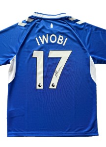 Signed ALEX IWOBI Shirt - Everton FC -COA- Arsenal Fulham Nigeria for sale on Ebay