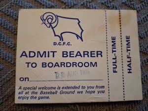 Derby County v Manchester United ticket / bar pass.  28/8/1976 for sale on Ebay