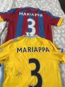 Crystal Palace FC Signed Adrian Mariappa Shirts Home & Away. for sale on Ebay