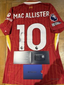 AEXIS MACALLISTER Match Worn Signed Liverpool Home Shirt COA for sale on Ebay