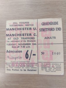 TICKET MANCHESTER UNITED v MAN CITY 1970 BILL FOULKES TESTIMONIAL GAME  for sale on Ebay