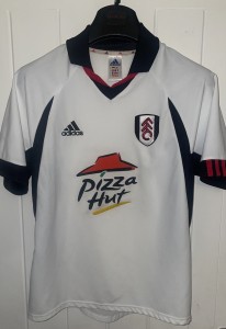 Authentic vintage Adidas Fulham FC 2001/2002 Home football Shirt PIZZA HUT Small for sale on Ebay