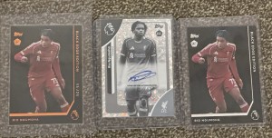 3 Rio Ngumoha Rookie Cards - Auto /75 + /25 Black Edge+ Base 🔥- Liverpool Topps for sale on Ebay