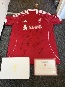Liverpool FC Signed squad shirt 25/26 Autographed x17 Salah VVD + Club Issue Coa for sale on Ebay