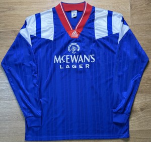 ORIGINAL RANGERS 1992/94 Player Spec Home Football Shirt XL ADIDAS VGC ‘8’ Rare for sale on Ebay