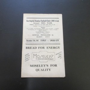 Accrington Stanley v Lincoln City Div 3 North 1947/8 for sale on Ebay