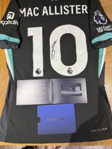 Match Worn and Signed ALEXIS MACALLISTER Liverpool Shirt COA for sale on Ebay