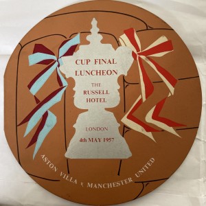 Aston Villa v Manchester United FA Cup Final 4th May 1957 luncheon invitation for sale on Ebay