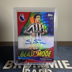 Sandro Tonali Beast Mode Auto /5 Topps 2026 Premier League Newcastle United RARE for sale on Ebay