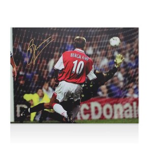 Dennis Bergkamp Signed Arsenal Photo Goal v Leicester City COA for sale on Ebay
