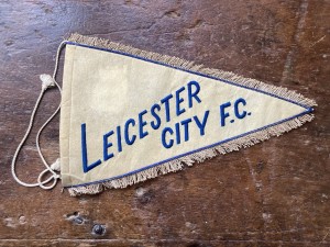 Scarce 1950/60's Leicester City FC Embroidered Pennant Approx 12 x 7 Inches. for sale on Ebay