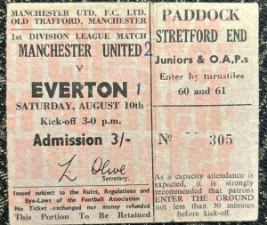 1968 Manchester United V Everton Match Ticket Stub 1967 1968 European Champions for sale on Ebay