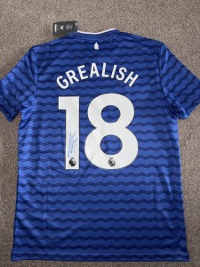 SIGNED OFFICIAL EVERTON SHIRT 25/26 JACK GREALISH PROOF ENGLAND  for sale on Ebay
