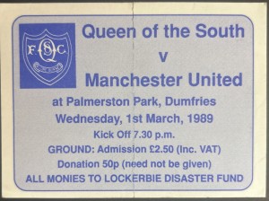 1989 Unique? Unused Queens Of The South V Manchester United Match Ticket Stub for sale on Ebay