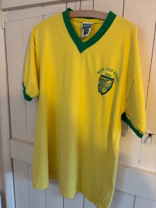 Norwich City FC 1985 celebratory Milk Cup winning shirt for sale on Ebay