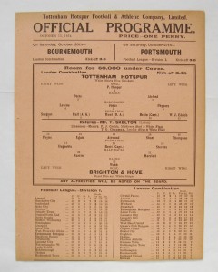 TOTTENHAM HOTSPUR v BRIGHTON Reserves 1934/1935 Exc Condition Football Programme for sale on Ebay
