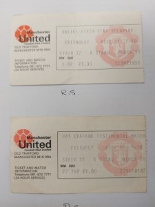 TICKET MANCHESTER UNITED PAT CRERAND TESTIMONIAL 1975 for sale on Ebay