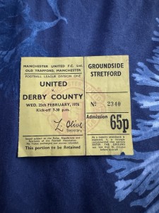Manchester United V Derby County 25/02/1976 Ticket Football Tickets for sale on Ebay