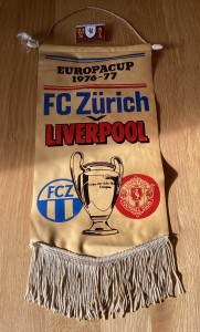 RARE OLD 1976 -77 EUROPA CUP FINAL LIVERPOOL v F.C ZURICH PENNANT & COFFER BADGE for sale on Ebay